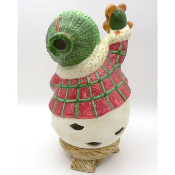 BICO Snowman Tealight Candle Holder Ceramic Christmas Gingerbread Holiday Decor - Picture 5 of 10